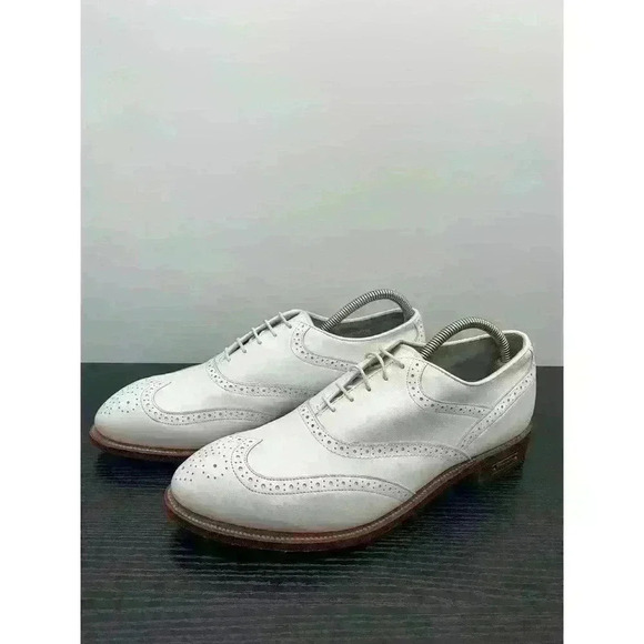 Etonic Other - Etonic Ultimate White Leather Oxfords Wingtip Lace Up Golf Shoe Size US 9.5 D